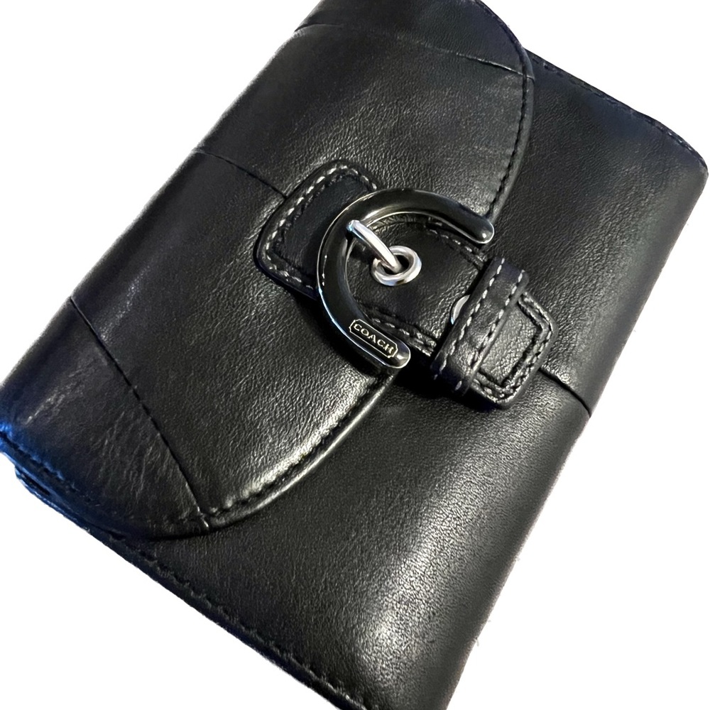 Coach black leather wallet